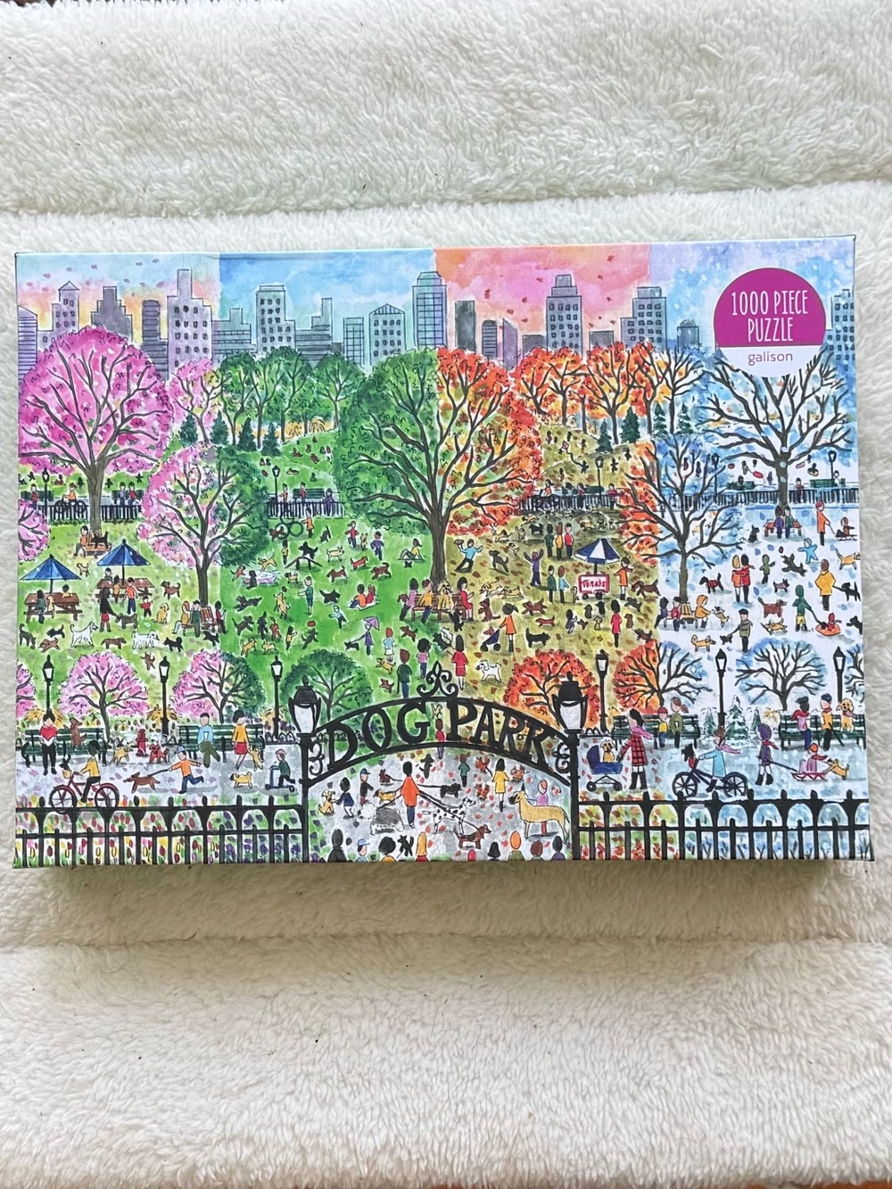 NEW! Galison Dog Park In Four Seasons Michael Storrings Puzzle